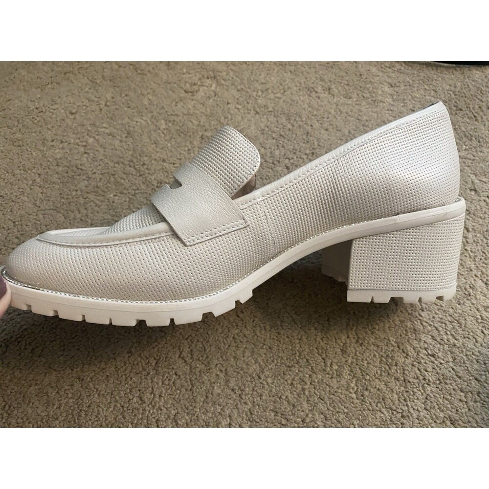 Luz da Lua Tramado Strass Lug Sole Loafers Off White Leather Chunky Y2K Size 10 - Picture 10 of 11